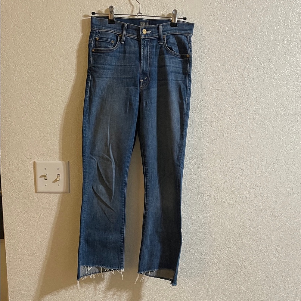 MOTHER Dark Blue Straight Leg Jeans